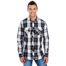 Burnside® Long-Sleeve Plaid Pattern Woven Shirt - Men