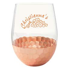 18 oz. Metallic Bottom Stemless Wine Glass