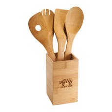 Bamboo 4-piece Kitchen Tool Set & Canister