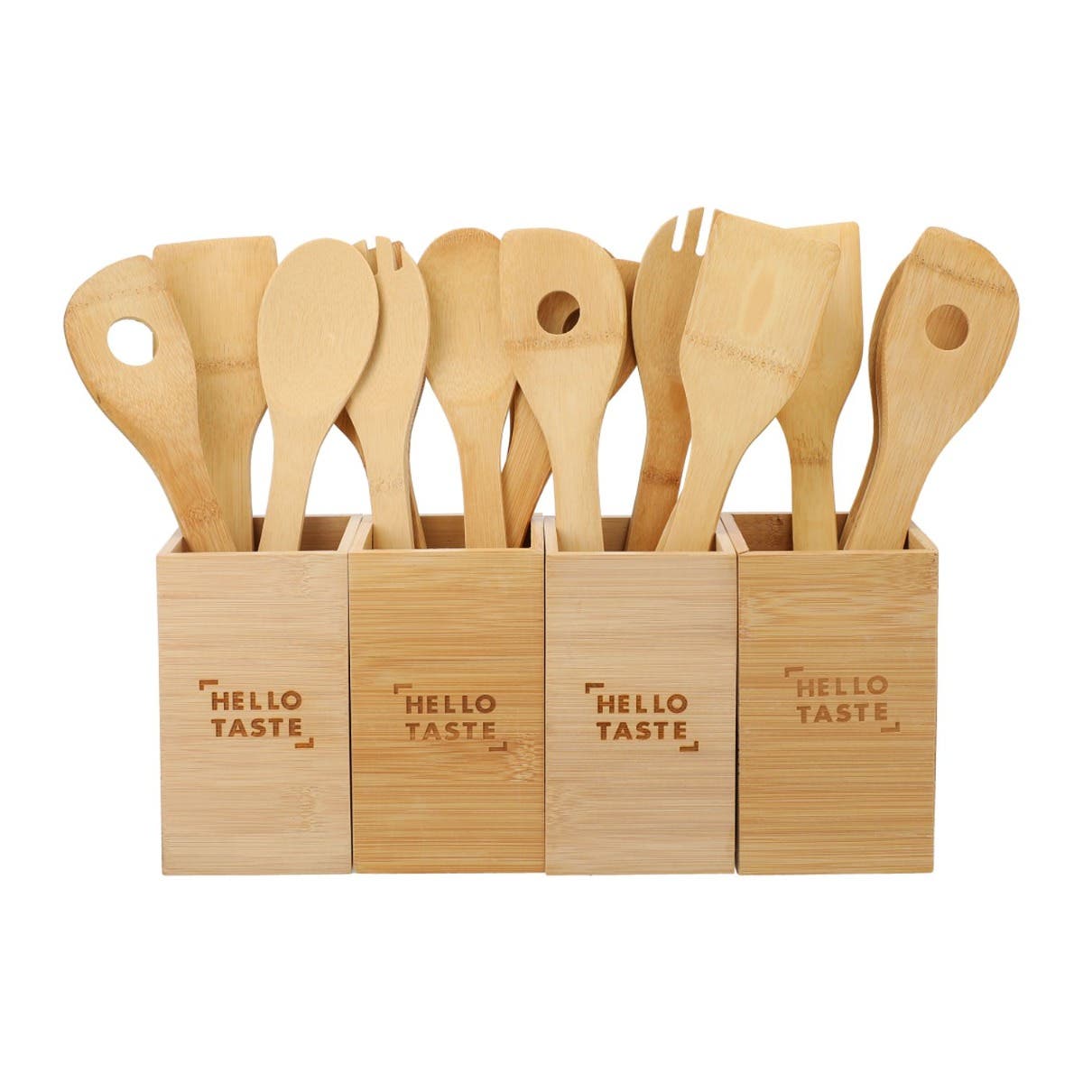 Bamboo 4-piece Kitchen Tool Set & Canister