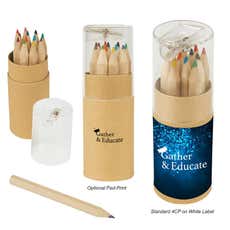 Natural Tube 12-Piece Colored Pencil Set with Sharpener