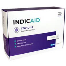 PHASE Scientific INDICAID COVID-19 Rapid Antigen Test - 25 Tests per Box (priced per test)