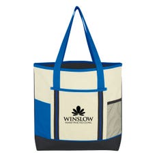 Polyester Tote Bag with Mesh Pocket - 17" x 14 ½" x 3 ½"