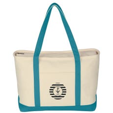 Oversized Zippered Canvas Tote Bag - 23" x 14" x 7"