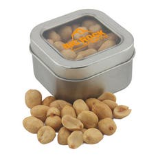 Roasted Peanuts in Window Tin 2-1/2" x 1-3/8"