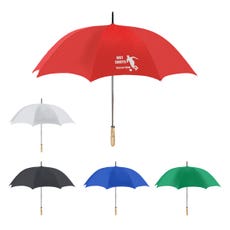 RPET Golf Umbrella with Wood Handle - 60" arc