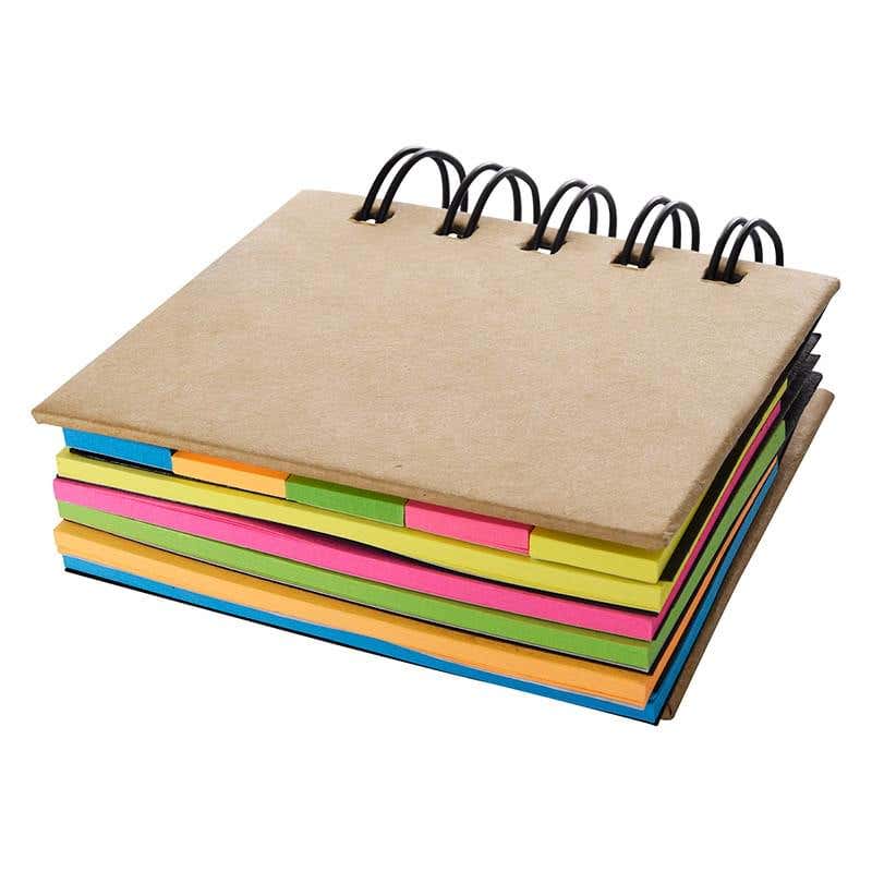 Spiral Kraft Notebook with Sticky Notes & Flags