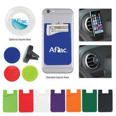 Silicone Auto Air Vent Phone Wallet with Magnetic Plate