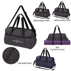 Heathered Duffel Bag with Gym Mat Holder - 18" x 16" x 8"