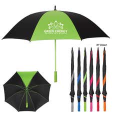 Contrast Panel Pongee Golf Umbrella - 60" arc