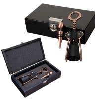 Winged Corkscrew and Bottle Stopper Gift Set