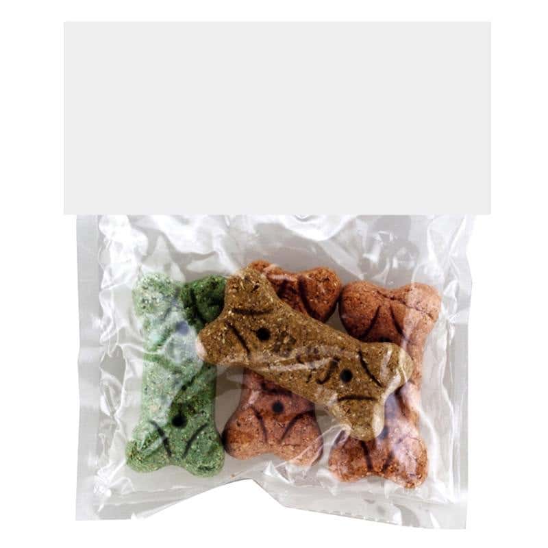 Mini Dog Bone Treats with Full-Color Header Bag