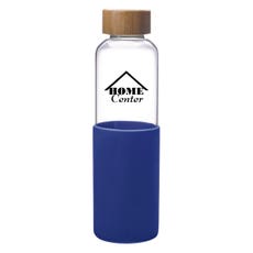 20 oz. Glass Bottle with Silicone Sleeve and Bamboo Lid