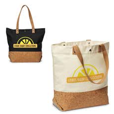 Cork Bottom Shopping Tote Bag - 16 1/2" x 14 1/4" x 6"