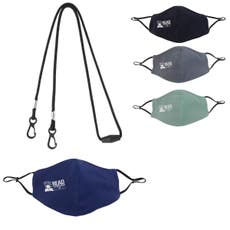 2-Ply Youth Polyester Blend Reusable Face Mask and Breakaway Lanyard Set