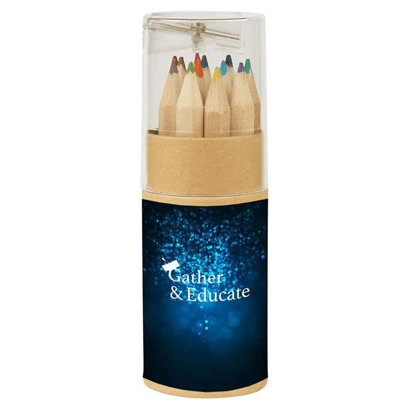 Natural Tube 12-Piece Colored Pencil Set with Sharpener