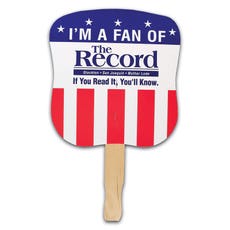 6 1/2" Patriotic Hour Glass Paper Hand Fan