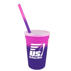 17 oz. Plastic Stadium Mood Cup with Straw