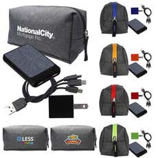 Two-Tone Travel Pouch Tech Charging Kit - 3 pc