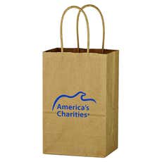 Brown Kraft Paper Bag with Handles - 5 1/4" x 8 1/4"