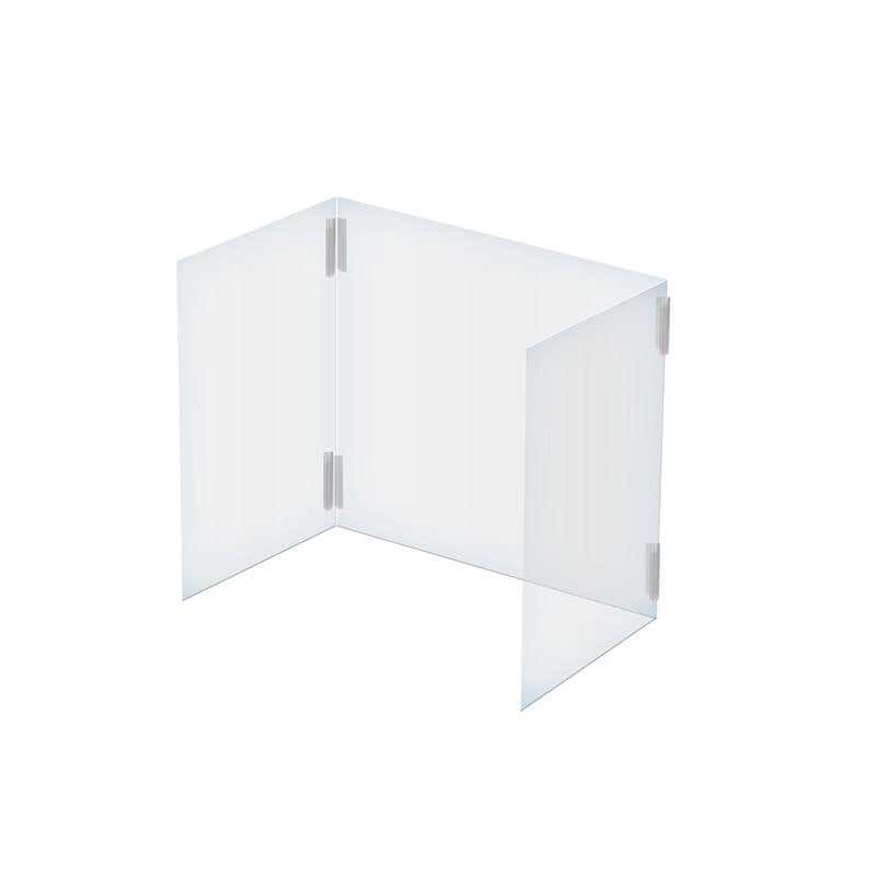 23-1/2" x 23-1/2" 3-Panel Portable Acrylic Desk Shield