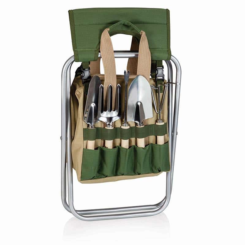 Picnic Time® Folding Seat with Gardening Tools