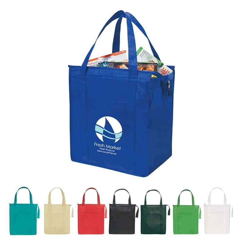 Non-Woven Hot/Cold Insulated Tote Bag - 13" x 15" x 9"