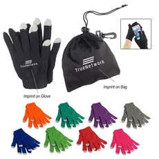 Knit Touch Screen Glove with Pouch