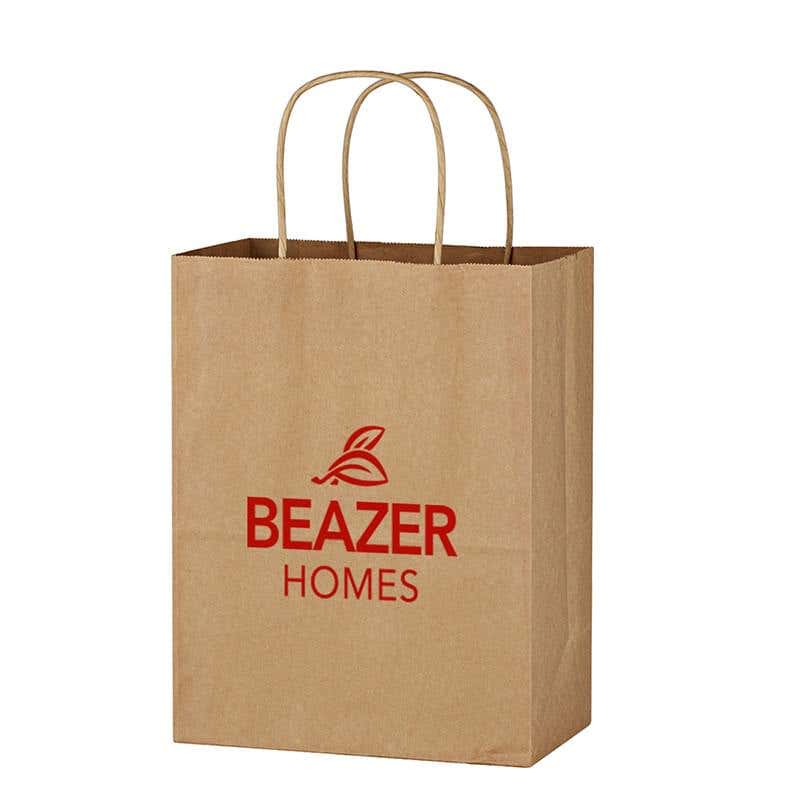 Brown Kraft Paper Bag with Handles - 8" x 10 1/4"