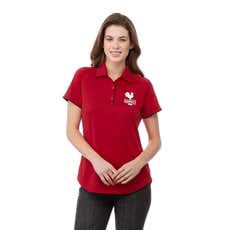 Women's Polyester Mesh Snap Placket Performance Polo Shirt