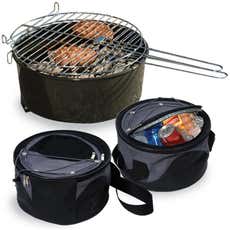 Insulated Cooler and Steel BBQ Grill Set