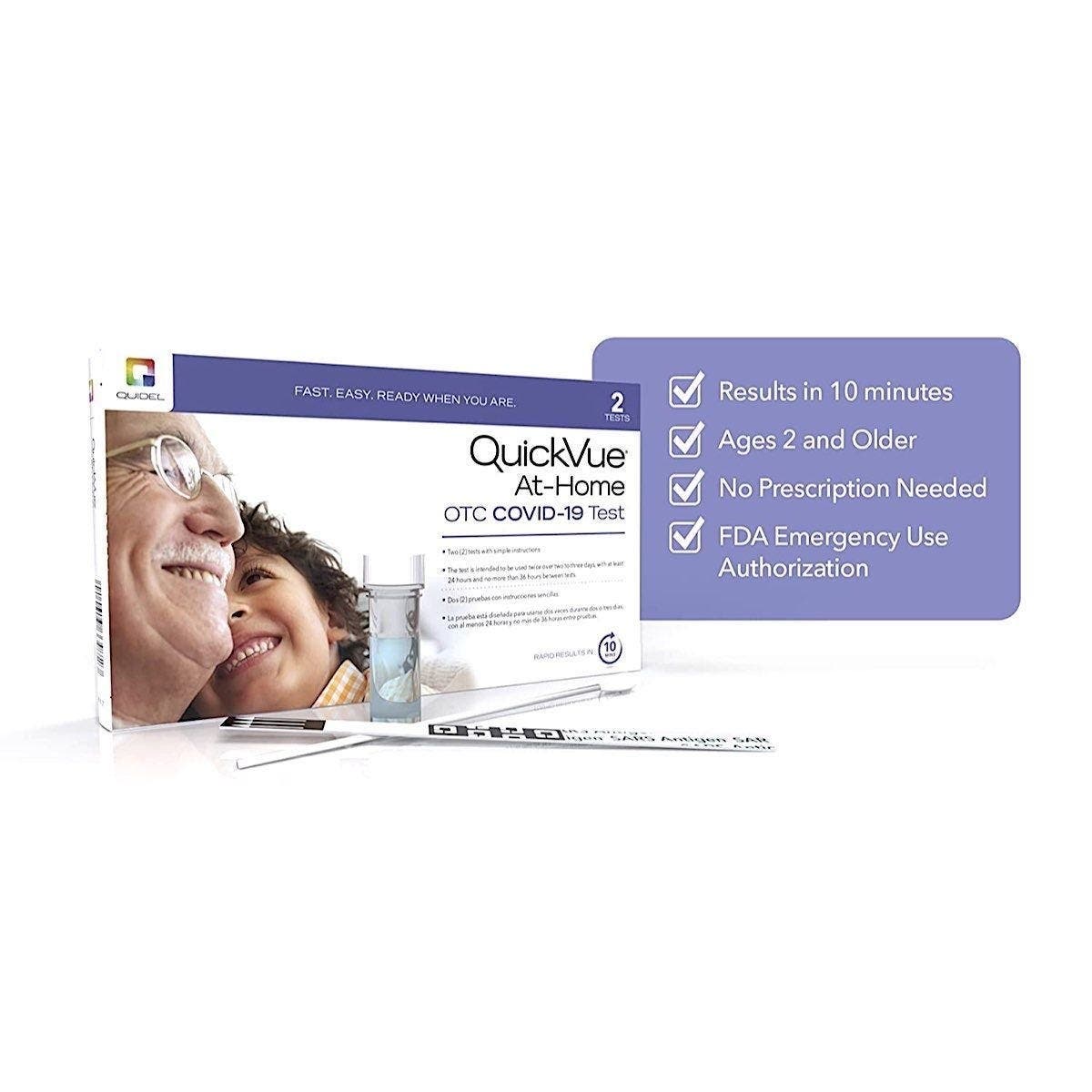 Quidel QuickVue At-Home OTC COVID-19 Test - 2 Tests per Box (priced per test)