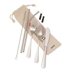 Përka® 6-Piece  Steel Straw & Utensil Set