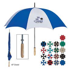 Nylon Golf Umbrella with Wood Handle - 60" arc