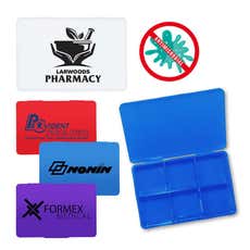 Antimicrobial Plastic 6 Compartment Pill Box