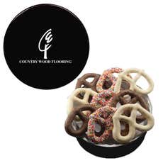 Chocolate Covered Pretzels in Large Tin