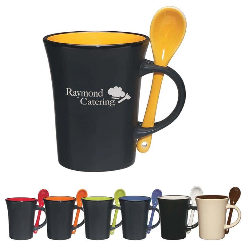 8 oz. Two-Tone Mug with Matching Spoon