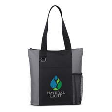 Zippered Polyester Tradeshow Tote Bag - 14" x 13 3/4" x 4 3/4"