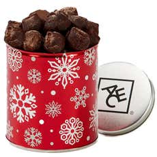 Cocoa Dusted Chocolate Truffles in Quart Sized Round Tin