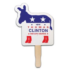 6 1/2" Patriotic Donkey Paper Hand Fan