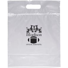 Die-Cut Handle Plastic Bag with Zipper Closure - 12" x 12"