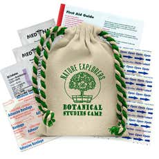 11-Piece First Aid Kit in Canvas Drawstring Bag