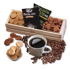 Coffee & Cookie Gift in Wooden Crate