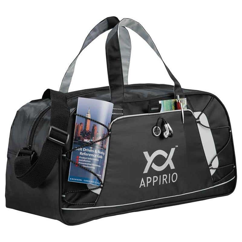 Sport Duffle Bag with Media Pocket - 10" x 19" x 8 1/2"