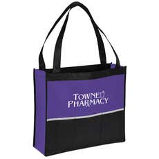 Non-Woven Event Tote with 3 Slip Pockets - 13" x 15" x 5"