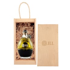 8.5 oz. Olive Oil and Vinegar Nesting Set in Slide-Top Wood Box