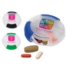 Round Sliding Dual Compartment Pill Case