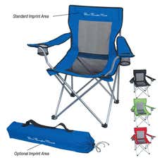 Steel Frame Mesh Folding Chair with Carry Bag