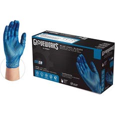 Gloveworks® Blue Vinyl Industrial Gloves (Per Box Price)