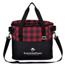 Buffalo Plaid Cooler Bag - 15" x 12 1/2" x 7"